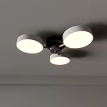 Contemporary Ceiling Lights Featuring Multiple Round White Lampshades And Sleek Dark Base Designs 3d model