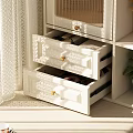 Modern Multi Tiered Storage Cabinet With Doors Open Shelves Books Vases And Decorations