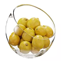 Decorative Ceramic Bowl Filled With Fresh Yellow Lemons For Kitchen 3d model