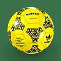 Adidas Official World Cup Mexico 1986 Match Ball Yellow With Black Geometric Patterns