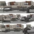 Modern sofa coffee table combination 3d model