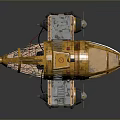 Yellow Mechanical Vehicle 3D Model With Transparent Cockpit Red Details And Metal Ladder