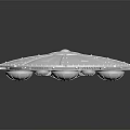 Alien Character And Extraterrestrial Creature Near Floating Silver UFO Craft 3d model