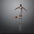 Man In Dallas Jersey Number 0 Standing With Arms Outstretched And Basketball