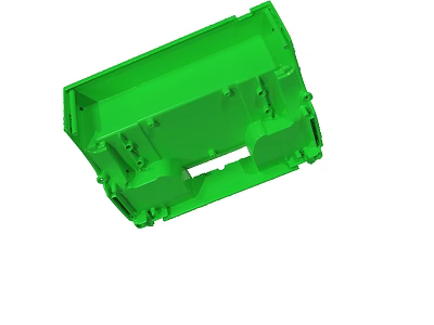 Green Industrial Housing Component With Mounting Holes And Structural Features 3d model
