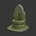 Traditional Stone Fountain Design With Arched Top Circular Base And Water Marks