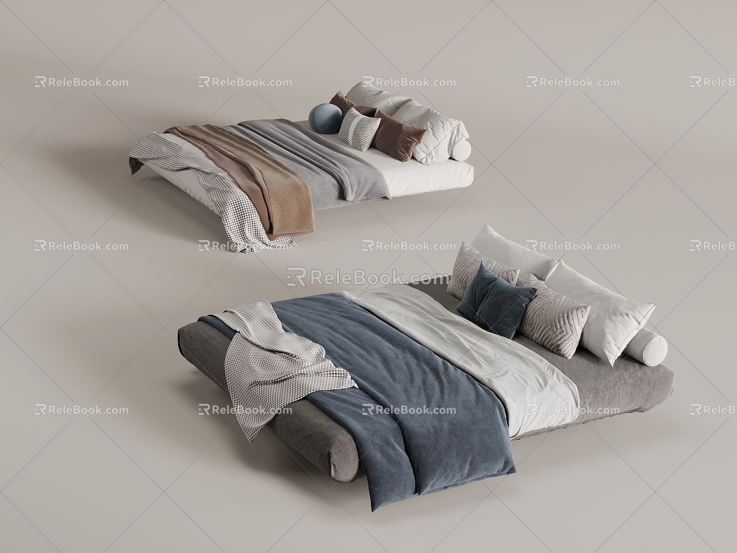 Modern Mattress Quilt Pillow Cushion 3d model