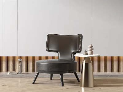 Modern Sofa Chair Leather Single Chair 3d model