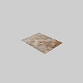 Vintage Distressed Square Rug With Brown Beige Abstract Texture For Home Decor