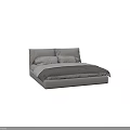 Modern Upholstered Gray Children's Bed With Soft Mattress Pillow And Simple Design