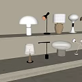 Cream wind table lamp 3d model