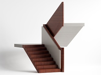 Middle Style Corner Stairs 3d model