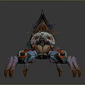 Game Movie Character Crab Shaped With Small House On Back Colorful Shell And Sharp Claws