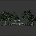 Serene Garden Area Featuring Central Fountain Trees Benches And Colorful Flower Beds