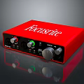 Focusrite Red Professional Audio Interface With Control Knobs And Indicator Lights 3d model