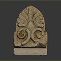Stone Carved Decorative Household Item With Floral Scroll Patterns And Base 3d model