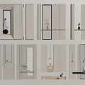 Elegant Modern Entryway Cabinet And Side Cabinet With Storage Shelves And Decor Elements 3d model