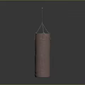 Pink Canvas Hanging Punching Bag With Chain On Gray Background