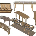 Modern Solid Wood Landscape Corridor Frame Wood Corridor Frame Landscape Structure Landscape Corridor Frame Solid Wood Corridor Frame Leisure Post Station Landscape Architecture Node 3d model