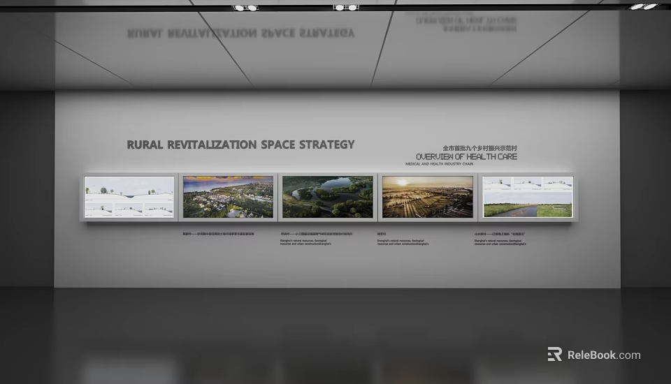 Rural Revitalization Space Strategy Display With Planning Images And Layout Design 3d model