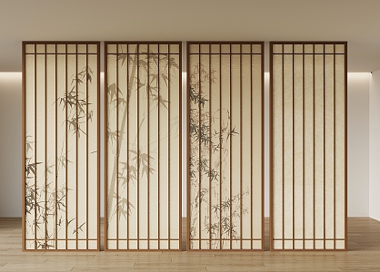 New Chinese-style screen partition 3d model