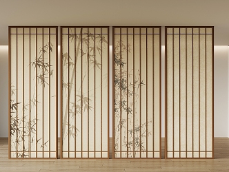 New Chinese-style screen partition 3d model