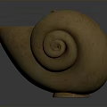 Golden Snail Sculpture With Shiny Metallic Surface And Textured Shell On Dark Background