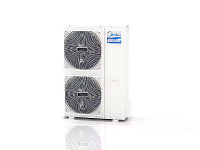 Midea White Air Conditioner Outdoor Unit Fan With Two Efficient Cooling Fans 3d model