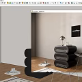 Modern Bedside Table Simple Storage Cabinet 3d model