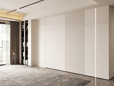 Sofa Accent Wall In Modern Minimalist Living Space 3d model