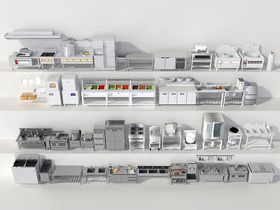 Various Kitchen Appliances Collection Displaying Different Types For Modern Kitchens 3d model
