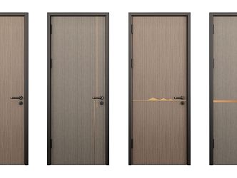 Modern swing door single door 3d model