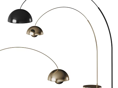 Modern Arc Floor Lamps With Different Finishes 3d model
