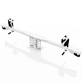 Modern Seesaw Design Featuring Spring Supports And Two Black White Figures 3d model