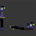 Colorful Toy Weapons with Multiple Assembled Parts in Vibrant Pink Blue Green and Black