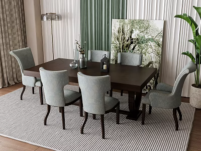 Dining table and chair combination 3d model