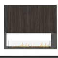 Elegant Modern Built in Fireplace with Wooden Cabinets and Warm Flames in Contemporary Interior