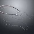 Modern Metallic Neckband Headphones With Stylish Earbuds And Cable Electronic Accessory