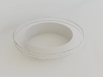 Modern Minimalist White Round Hollow Coffee Table With Textured Clear Glass Rim For Living Spaces 3d model
