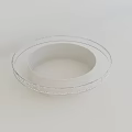 Modern Minimalist White Round Hollow Coffee Table With Textured Clear Glass Rim For Living Spaces