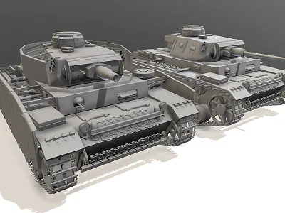 Two Historical Military Tanks 3D Model Rendering With Detailed Vehicle Features 3d model