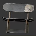 Unique Skateboard Chair Crafted From Repurposed Skateboard Decks With Wooden Legs
