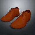 Brown Leather Lace Up Shoes With Textured Upper For Casual Daily Wear