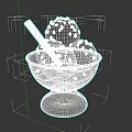 Colorful Creamy Ice Cream Scoops in White Bowl Topped with Cinnamon Stick
