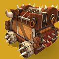 Unique Custom Car With Wooden Panels Metal Spikes And Horn Ornaments Design