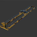 Public Facility with Yellow Metal Heavy Duty Long Track Mechanical Structure