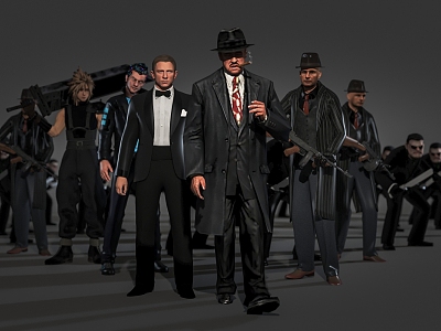 Godfather James Bond Handsome Man Uncle Black Clothes Movie Man Cigar Man War Man Hand Fierce Man Final Fantasy 3d model