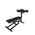 Exercise Bench With Gray Padded Seat Black Metal Frame And Leg Rollers For Home Gym