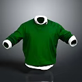 Stylish Green Sweater With White Collar And Cuffs For Casual Wear