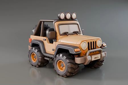 Cartoon wind jeep 3d model